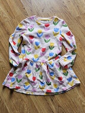 Mini Boden Tulip Print Long Sleeve Dress